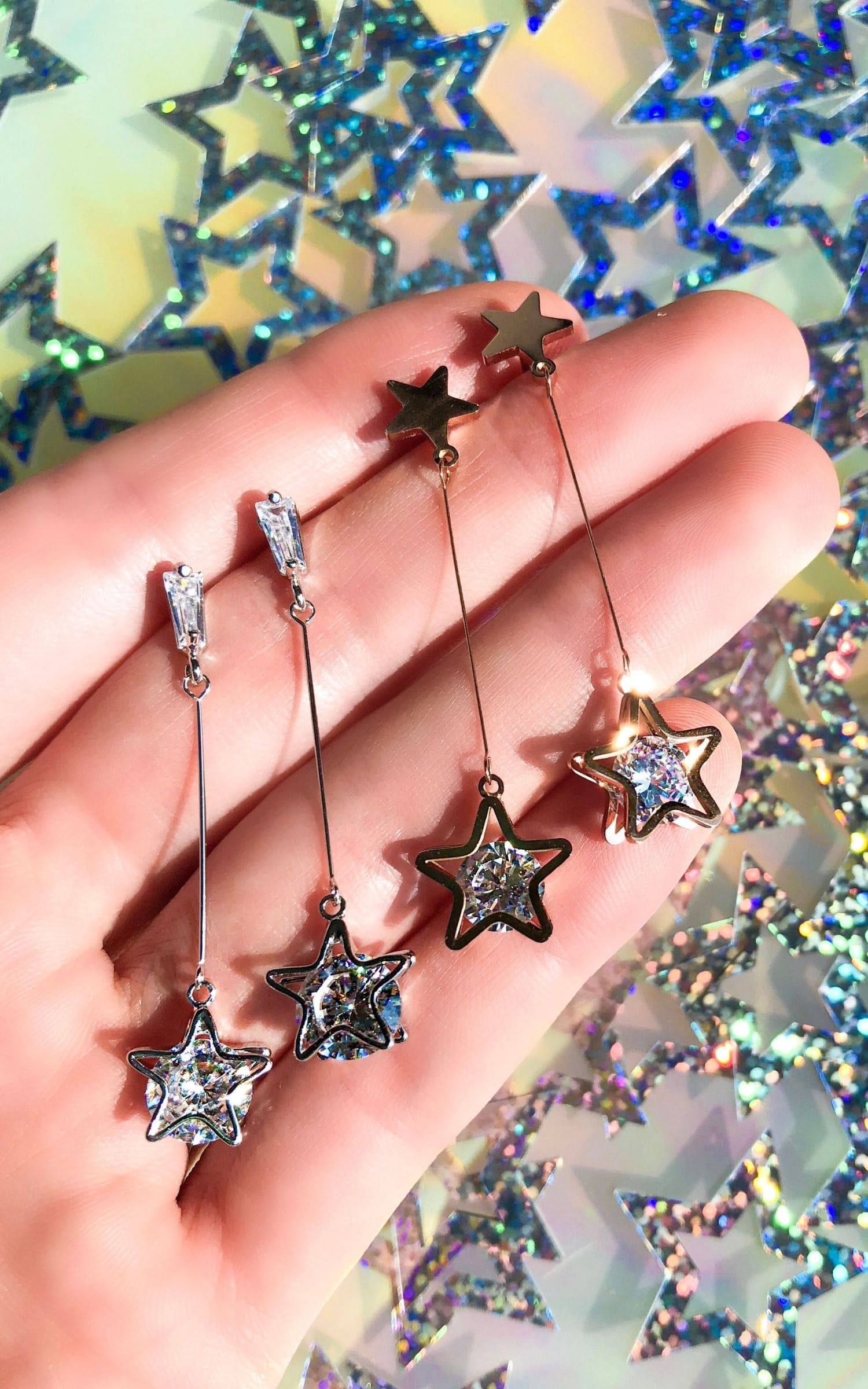 Aretes Star Plateados