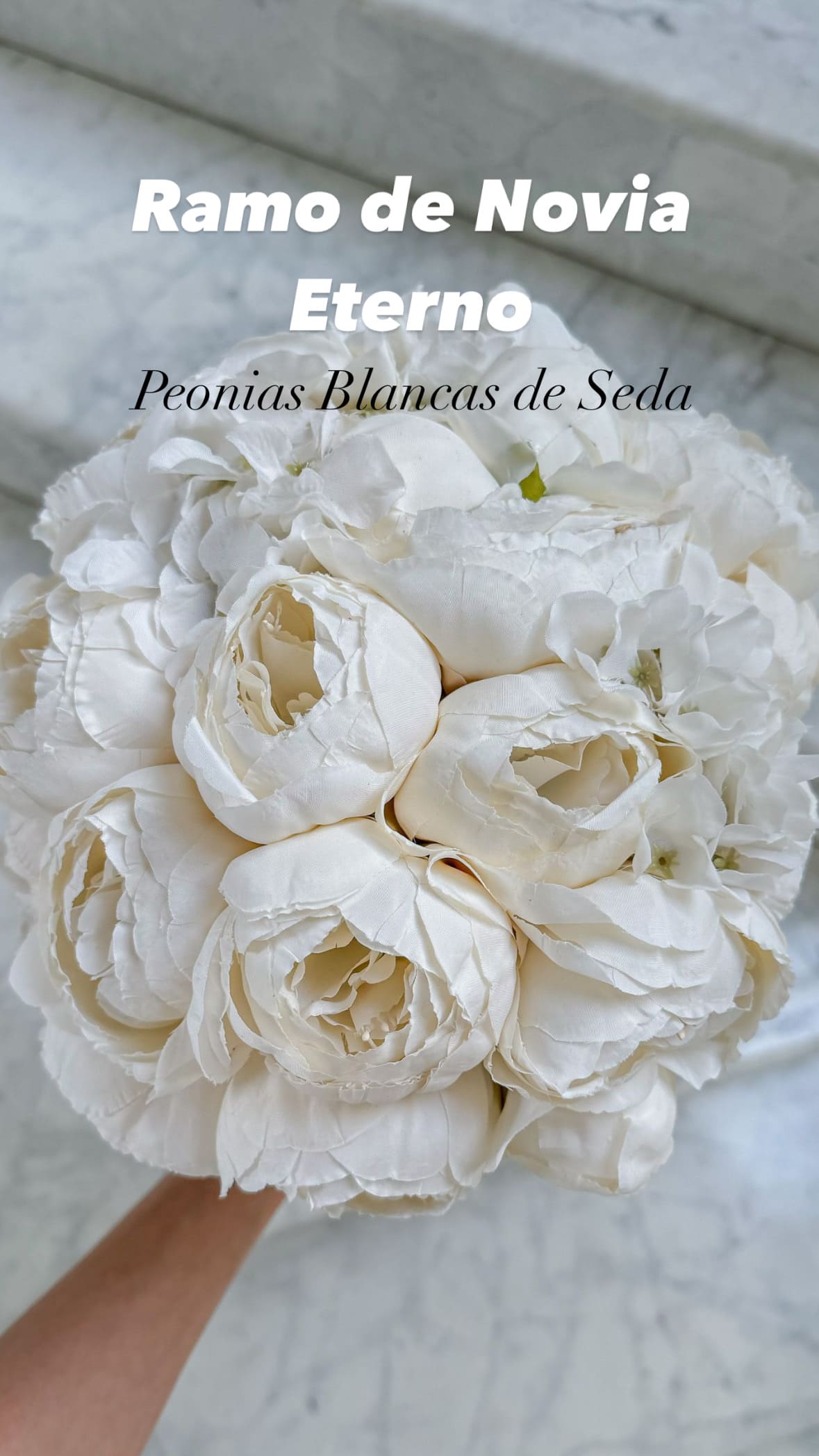 Ramo de Novia Eterno con Peonias Blancas