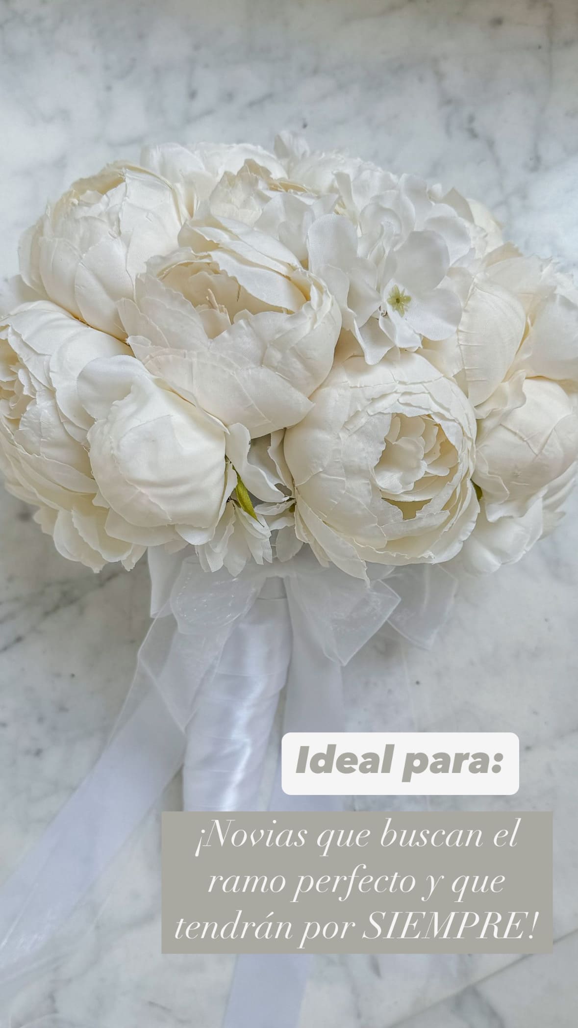 Ramo de Novia Eterno con Peonias Blancas