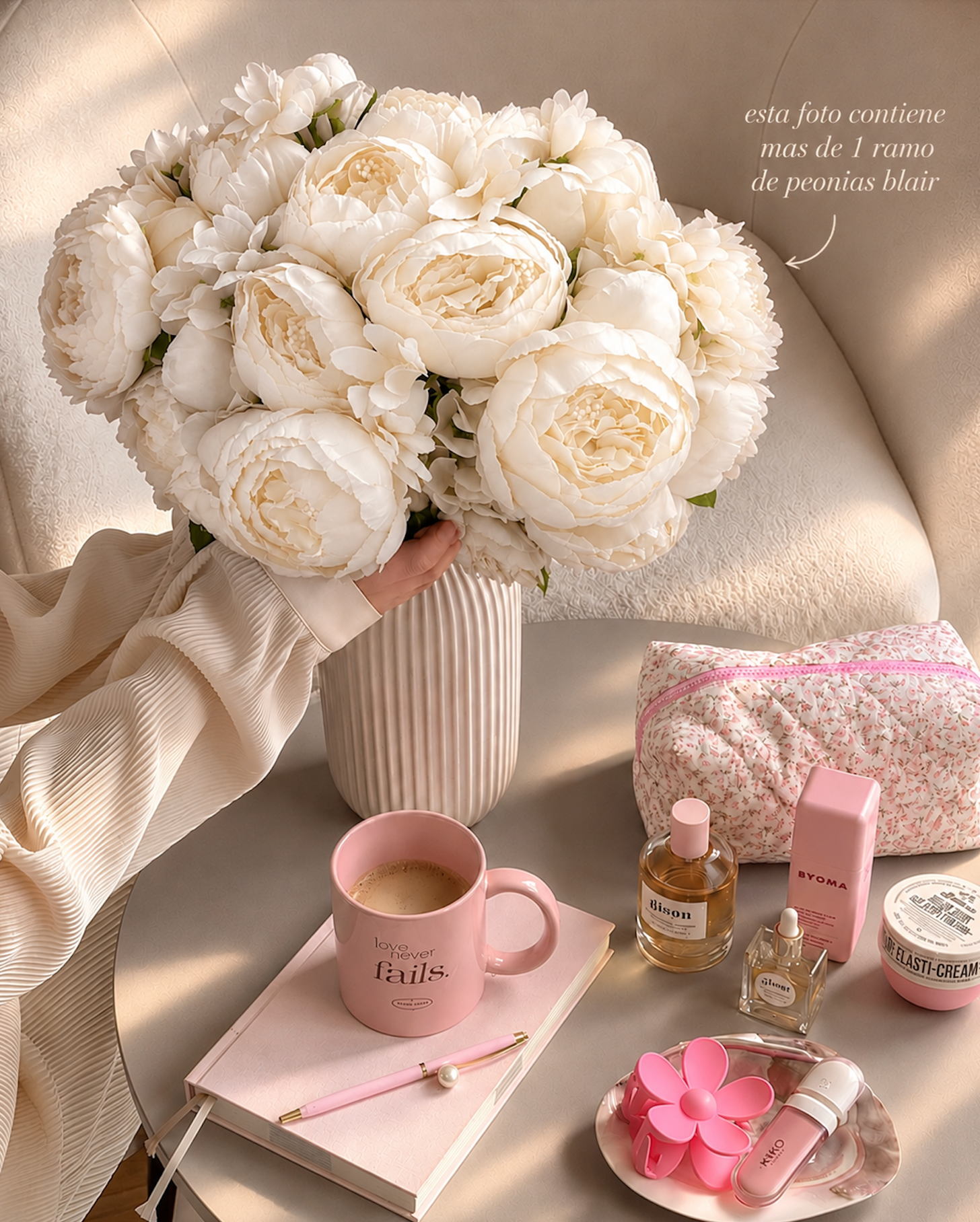 Ramo de 8 Peonias Blancas Blair