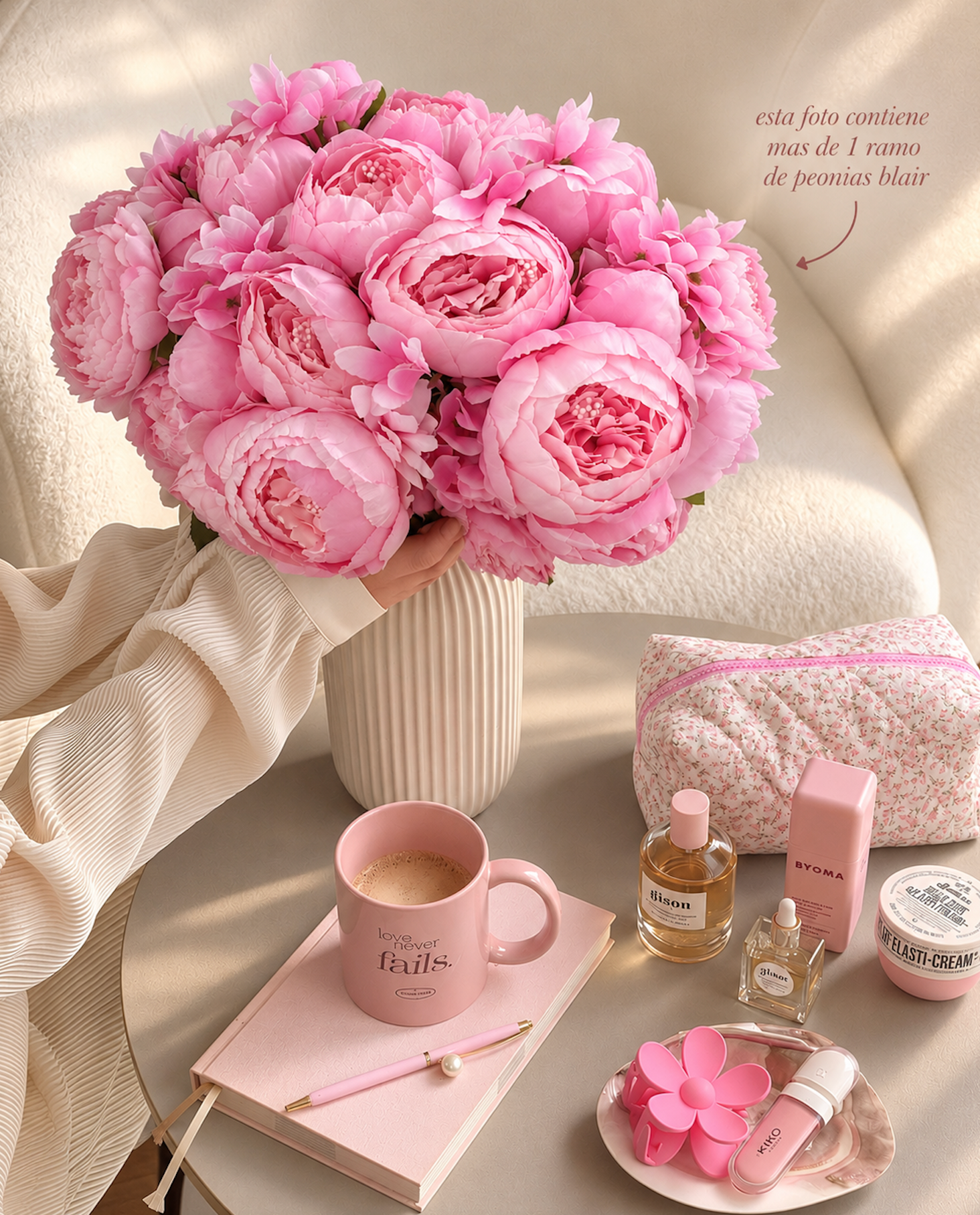 Ramo de 8 Peonias Rosas Blair