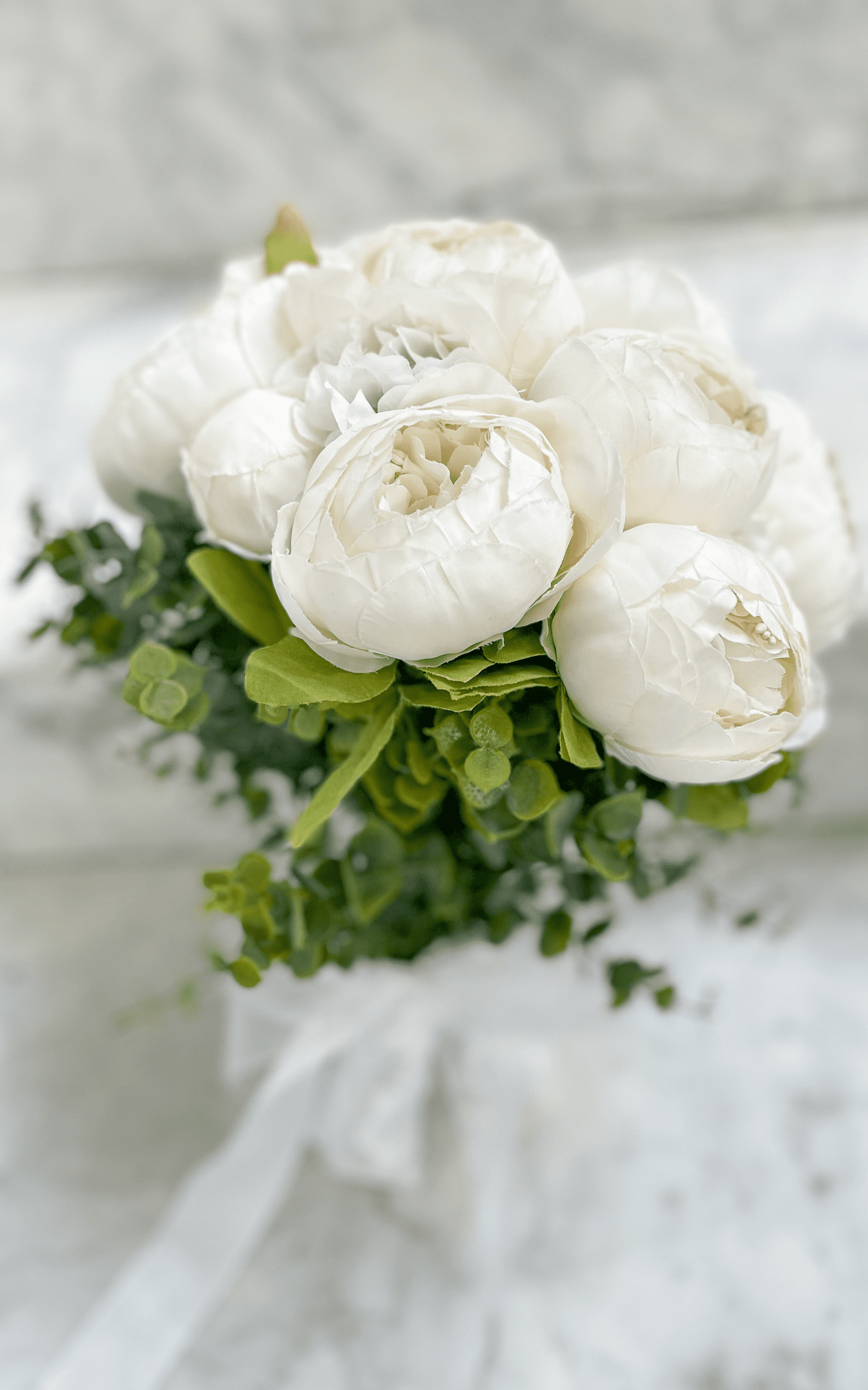 Ramo de Novia Eterno con Peonias Blancas