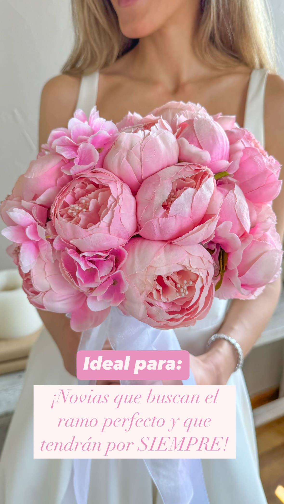 Ramo de Novia Eterno Peonias Rosas